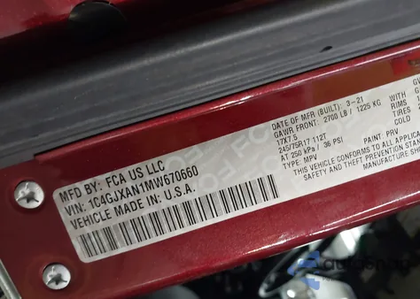 2021 Jeep Wrangler Sport S 4X4 z USA, uszkodzony, nr VIN 1C4GJXAN1MW670660